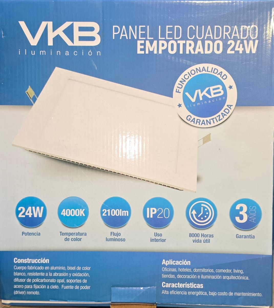 PANEL LED EMBUTIDO 24W CUAD. 4000K (1528424)