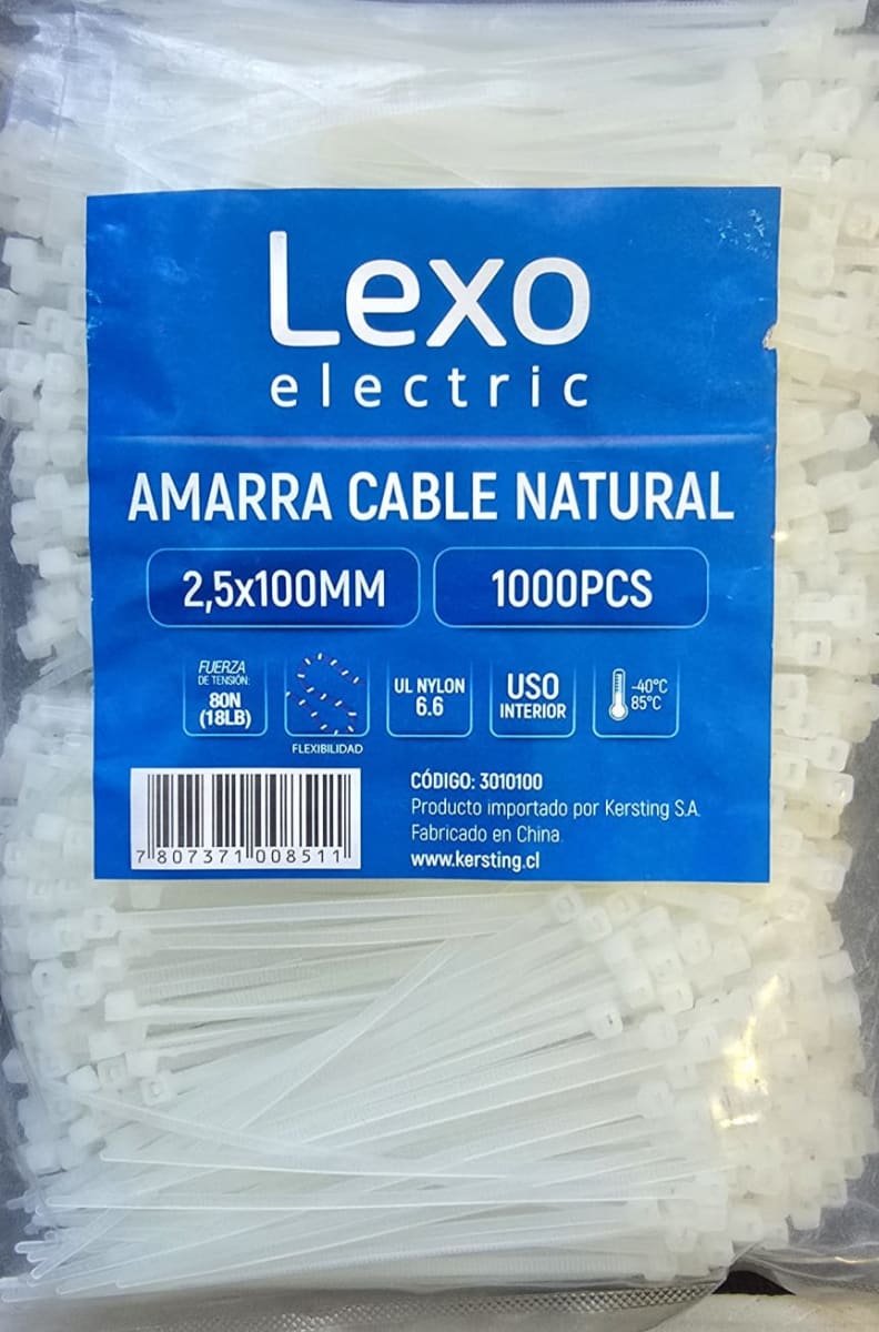 Amarra cable natural 2,5x100mm 1.000 unidades